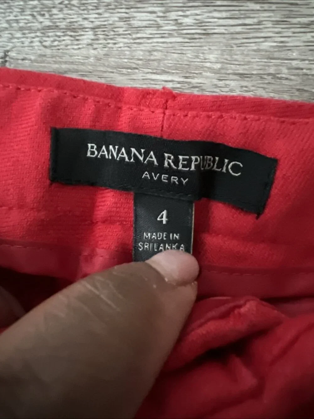 Banana Republic Red Linen Blend Avery Ankle Length Pants Womens 4